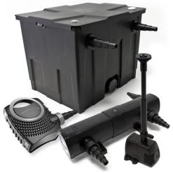 WILTEC Kit De Filtration De Bassin Bio 12000l Stérilisateur UVC 36W 80W Pompe éco Fontaine