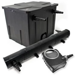 WILTEC Kit De Filtration De Bassin Bio 12000l Stérilisateur UVC 72W 80W Pompe éco