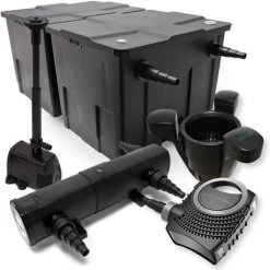 WILTEC Kit De Filtration Bassin Bio Filtre 60000l 80W Pompe Stérilisateur UVC 24W Fontaine Ecumeur