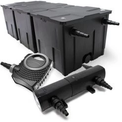 WILTEC Kit De Filtration De Bassin Bio 90000l Stérilisateur UVC 24W 80W Pompe éco
