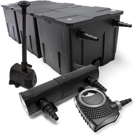 WILTEC Kit De Filtration Bassin Bio 90000l Stérilisateur UVC 18W 80W Pompe éco Fontaine
