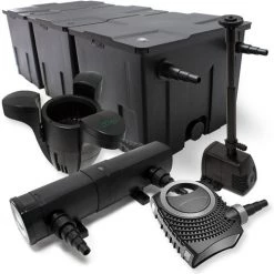 WILTEC Kit De Filtration Bassin 90000l Stérilisateur UVC 18W 80W Pompe éco Fontaine Ecumeur
