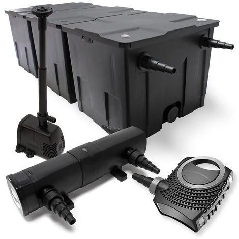 WILTEC Kit De Filtration De Bassin Bio 90000l 80W Pompe Stérilisateur UVC 36W Fontaine