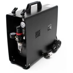 WILTEC Compresseur Aérographe AF196AW Bicylindre Avec Réservoir