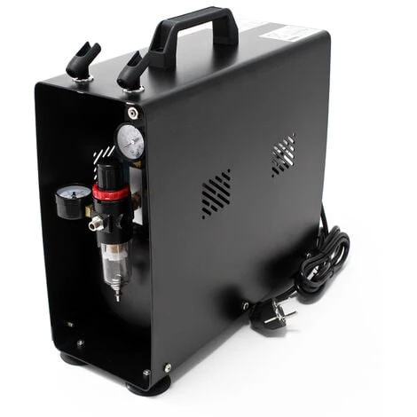 WILTEC Compresseur Aérographe AF196AW Bicylindre Avec Réservoir