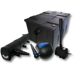 WILTEC Kit Filtration Bassin Bio Filtre 60000l Stérilisateur UVC 72W 80W Pompe éco Fontaine