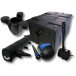WILTEC Kit De Filtration Bassin Bio Filtre 60000l Stérilisateur UVC 72W 80W Pompe éco Fontaine