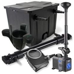 WILTEC SunSun Kit De Filtration De Bassin 12000l 72W UVC Stérilisateur 80W Pompe Fontaine Skimmer