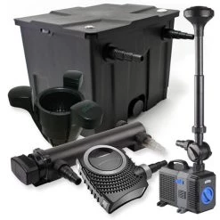 WILTEC SunSun Kit De Filtration De Bassin 12000l 36W UVC Stérilisateur 80W Pompe Fontaine Skimmer