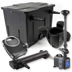 WILTEC SunSun Kit De Filtration De Bassin 12000l 24W UVC Stérilisateur NEO8000 70W Pompe Fontaine Skimmer