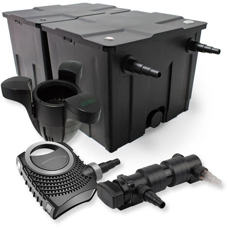 WILTEC SunSun Kit De Filtration De Bassin 60000l 18W UVC 6. Stérilisateur NEO8000 Pompe 70W Skimmer