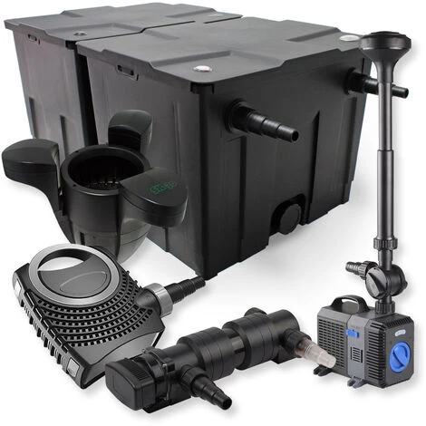 WILTEC SunSun Kit De Filtration De Bassin 60000l 18W UVC Stérilisateur NEO8000 Pompe 70W Fontaine