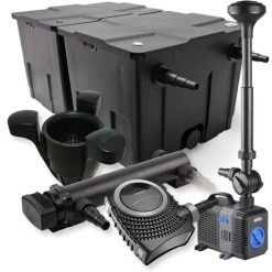 WILTEC SunSun Kit De Filtration De Bassin 60000l 36W UVC Stérilisateur 80W Pompe Fontaine Skimmer