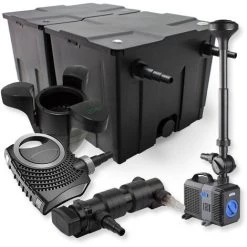 WILTEC SunSun Kit De Filtration De Bassin 60000l 18W UVC Stérilisateur NEO8000 70W Fontaine Skimmer