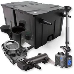 WILTEC SunSun Kit De Filtration De Bassin 60000l 18W UVC Stérilisateur NEO7000 50W Pompe Fontaine Skimmer