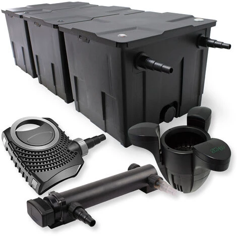 WILTEC SunSun Kit De Filtration De Bassin 90000l 24W UVC 3. Stérilisateur NEO8000 Pompe 70W Skimmer