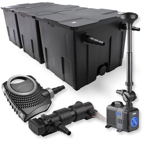 WILTEC SunSun Kit De Filtration De Bassin 90000l 18W UVC Stérilisateur NEO8000 Pompe 70W Fontaine