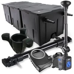 WILTEC SunSun Kit De Filtration De Bassin 90000l 72W UVC Stérilisateur 80W Pompe Fontaine Skimmer