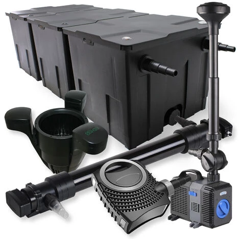 WILTEC SunSun Kit De Filtration De Bassin 90000l 72W UVC Stérilisateur 80W Pompe Fontaine Skimmer