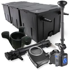 WILTEC SunSun Kit De Filtration De Bassin 90000l 36W UVC Stérilisateur 80W Pompe Fontaine Skimmer