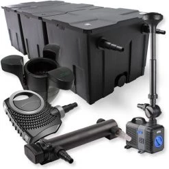 WILTEC SunSun Kit De Filtration De Bassin 90000l 24W UVC Stérilisateur NEO8000 Pompe 70W Fontaine Skimmer