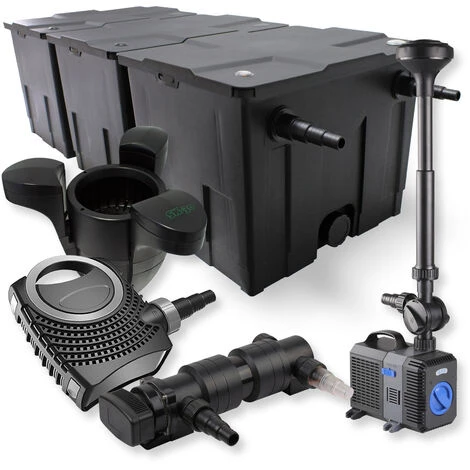WILTEC SunSun Kit De Filtration De Bassin 90000l 18W UVC Stérilisateur NEO8000 Pompe 70W Fontaine Skimmer