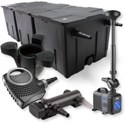 WILTEC SunSun Kit De Filtration De Bassin 90000l 18W UVC Stérilisateur NEO8000 Pompe 70W Fontaine Skimmer