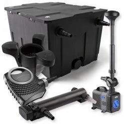 WILTEC SunSun Kit De Filtration De Bassin 60000l 24W UVC Stérilisateur NEO8000 70W Pompe Fontaine Skimmer
