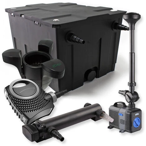 WILTEC SunSun Kit De Filtration De Bassin 60000l 24W UVC Stérilisateur NEO8000 70W Pompe Fontaine Skimmer