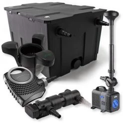 WILTEC SunSun Kit De Filtration De Bassin 60000l 18W UVC Stérilisateur NEO8000 70W Pompe Fontaine Skimmer