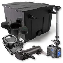 WILTEC SunSun Kit De Filtration De Bassin 60000l 18W UVC Stérilisateur NEO8000 70W Pompe Fontaine Skimmer