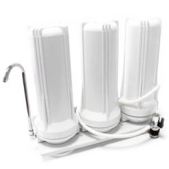 WILTEC TR203 3 Etapes Filtre Sur évier Acier Filtre à Eau 5µ Filtre Charbon Actif Bloc