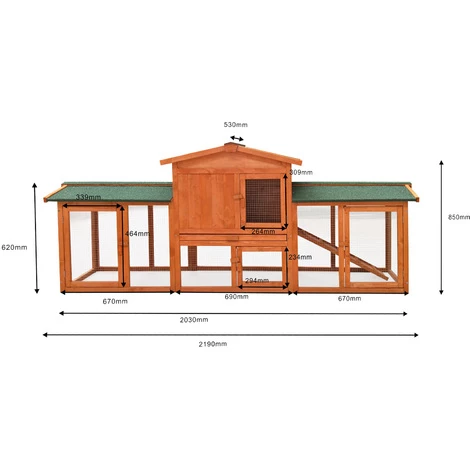 WILTEC Clapier Lapin Cage Enclos Rongeur Cochon D’Inde Abri Petits Animaux Toit Isolé Extérieur – Image 4
