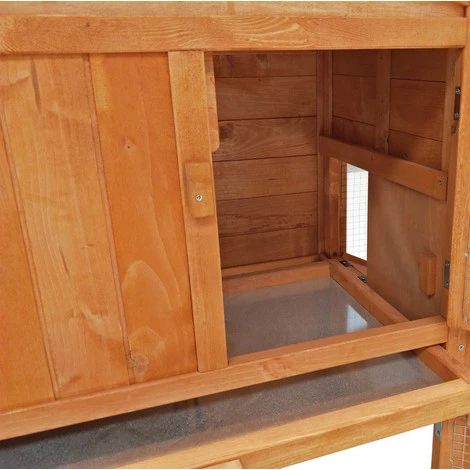 WILTEC Clapier Lapin Cage Enclos Rongeur Cochon D’Inde Abri Petits Animaux Toit Isolé Extérieur – Image 5