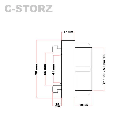 WILTEC Accouplement Storz C/52mm Avec Filetage Femelle 2" (59,25 Mm), Alu – Image 4