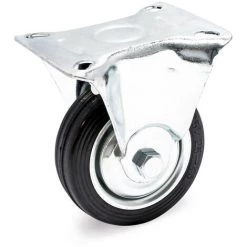 WILTEC Roulette Fixe Ø 75 Mm Roue Caoutchouc Jante Métal 50 Kg Charge Transport Appareil Accessoires Meuble