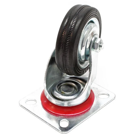 WILTEC Roulette Fixe Ø 75 Mm Roue Caoutchouc Jante Métal 50 Kg Charge Transport Appareil Accessoires Meuble – Image 2