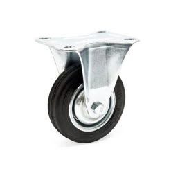 WILTEC Roulette Fixe Ø 100 Mm Roue Caoutchouc Jante Métal 50 Kg Transport Appareil Accessoires Meuble