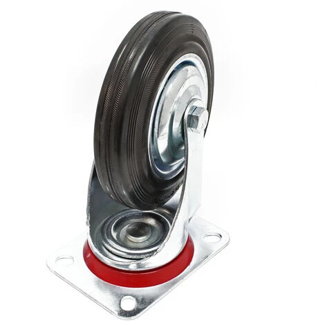 WILTEC Roulette Fixe Ø 200mm Roue Caoutchouc Jante Métal 150 Kg Transport Appareil Accessoire Meuble – Image 2