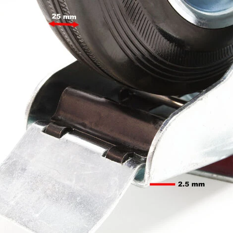 WILTEC Roulette Blocage Double Ø100mm Roue Caoutchouc Jante Métal 70Kg Transport Appareil Accessoire Meuble – Image 5